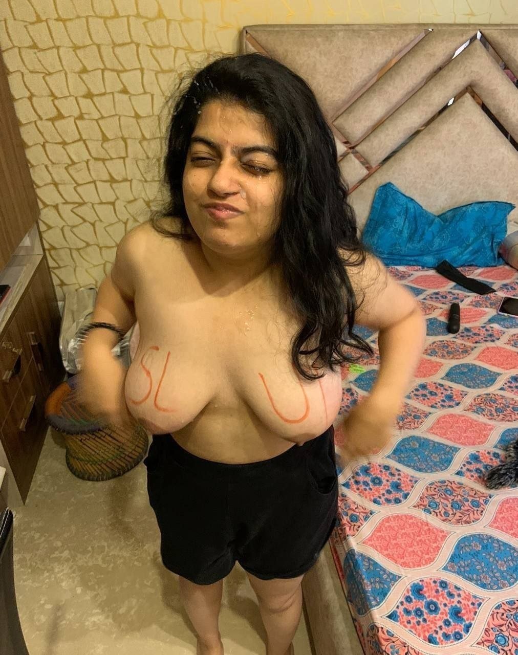 Indian Chubby girl hitting herself and taking nude selfie riding on her boyfriend dick