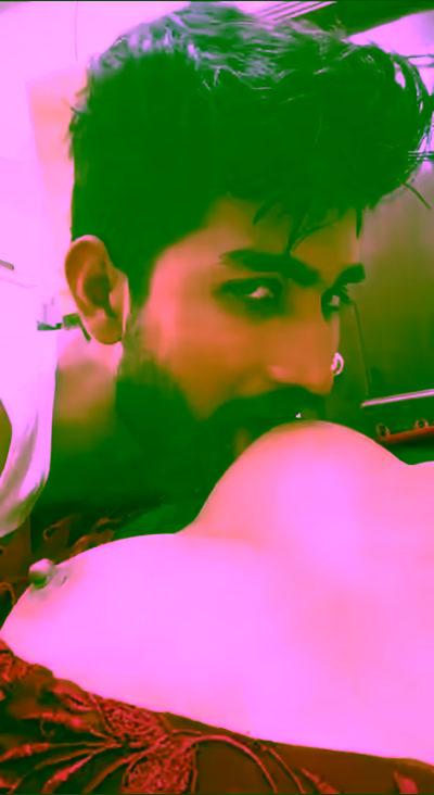 Desi bf licking her boobs