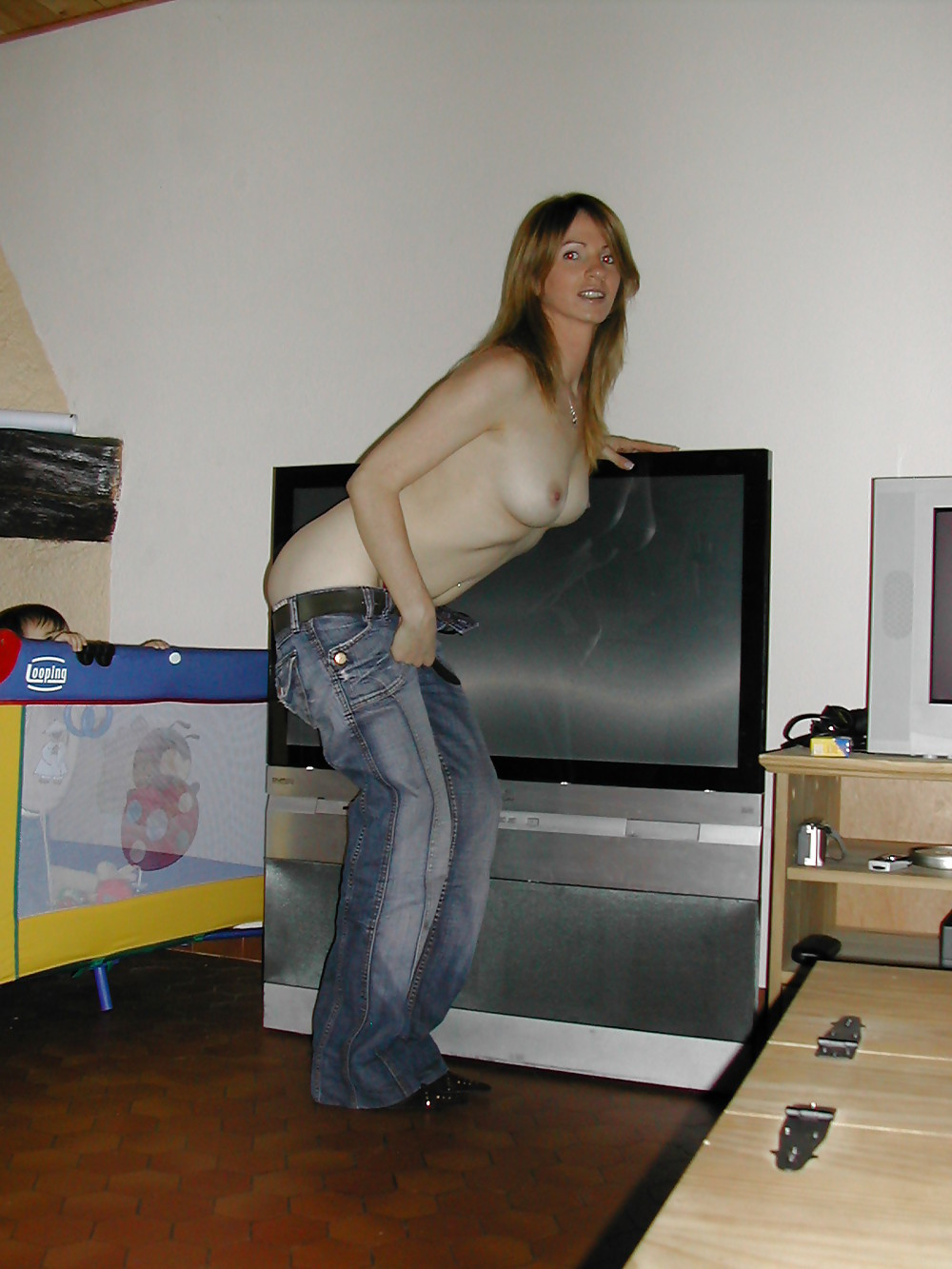 Ass, pussy, tits and face.  Your wife and/or girlfriend is fully exposed ...
