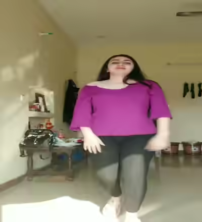 Beautiful and Cute Girl Undresses, Shows Off Boobs and Ass, and Dances