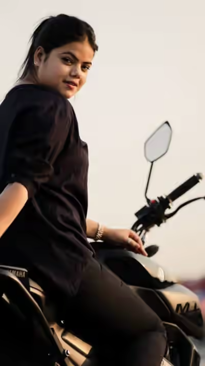 Bike Rider Indulges Herself