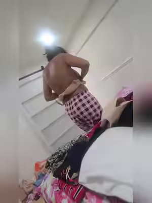 Busty Brunette NRI MILF Strip Candid