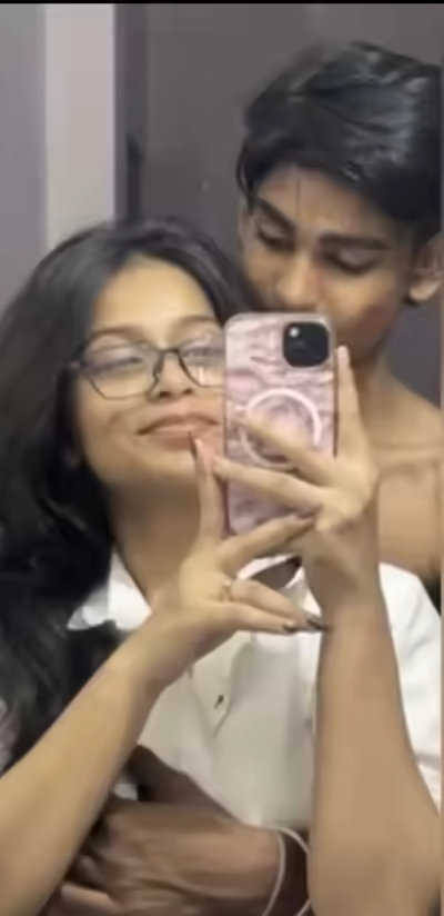 Indian young College couple enjoying in rmdate