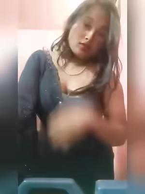 Chubby Wife Licking Huge Boobs
