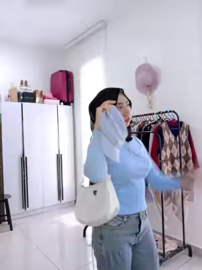 Cute Girl Fingers During Video Call