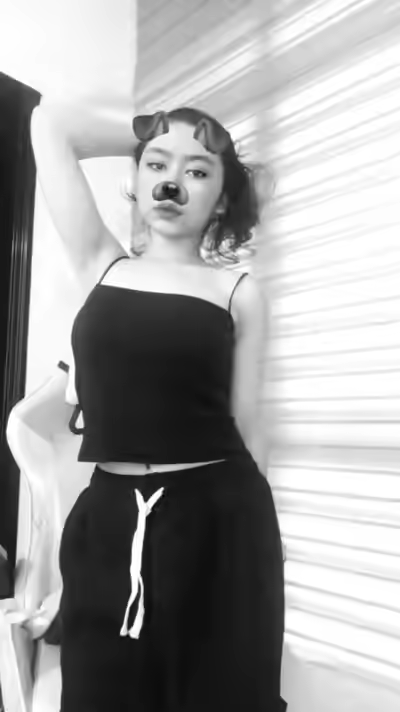 Cute Girl Fingers During Video Call