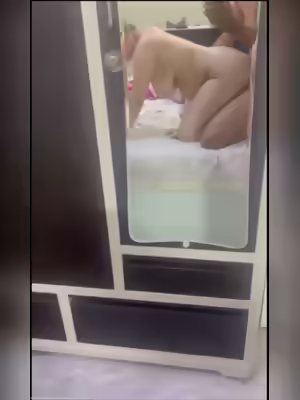 Beautiful Couple's Anal Sex in Front of Mirror