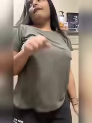 Cute Chubby Girl Dancing and Flashing Big Boobs