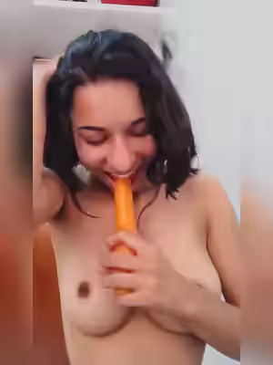 Cute Bangladeshi Girl Pleasure Her Pussy with a Carrot